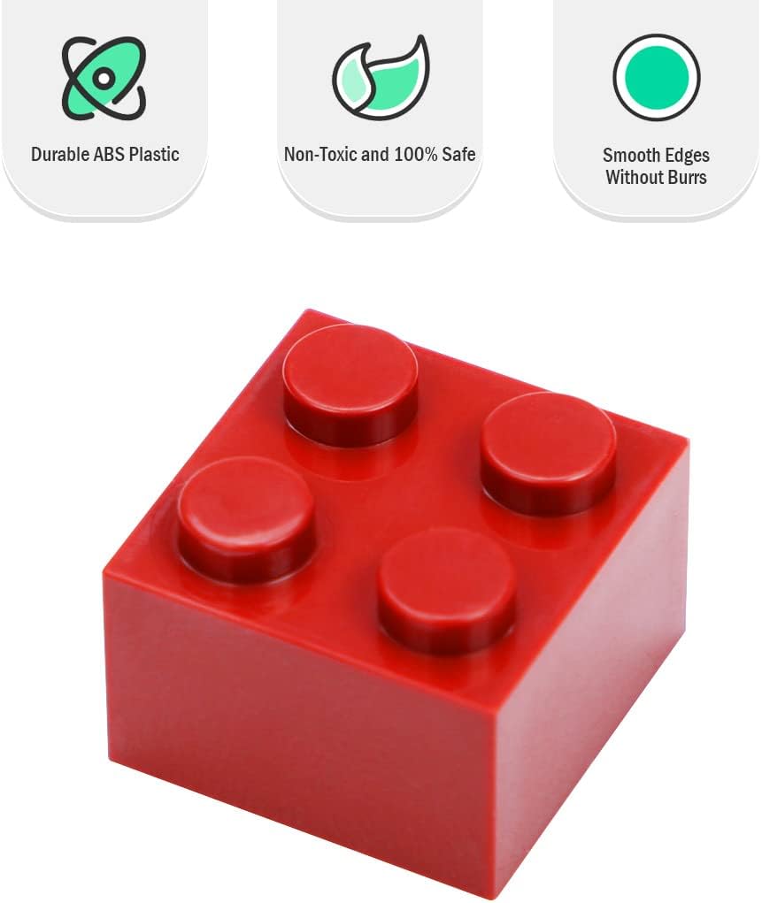 Unirolic Juego de ladrillos de construcción clásicos, 100 piezas de bloques de construcción básicos de 2 x 2 pulgadas, juguetes de construcción