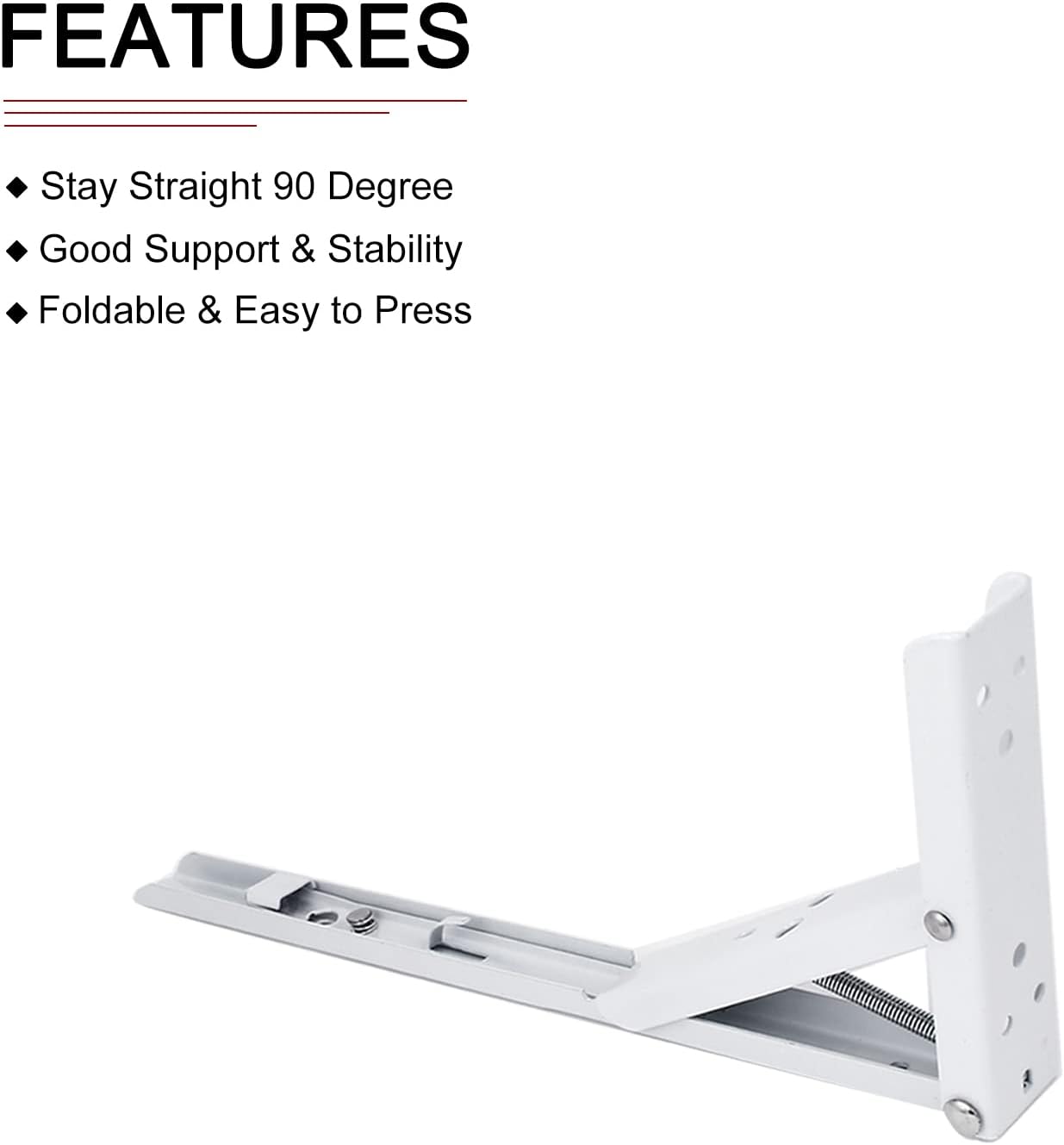 Soportes plegables para estantes de 7.68 x 4.33 pulgadas de largo x 4.33 pulgadas de alto, paquete de 4 unidades, buenos para estantes, soporte en L