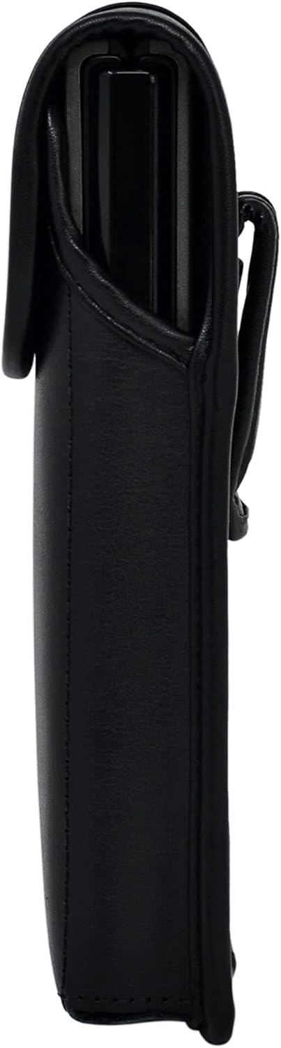 Turtleback Funda diseñada para Galaxy Z Fold 5 y Fold 4 con funda de ajuste voluminoso, funda vertical para cinturón de piel negra con clip