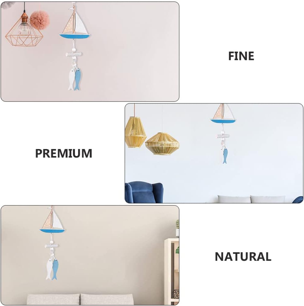 GANAZONO Decoración para el hogar, adorno de velero, 3 piezas de madera para colgar, decoración de pared para colgar en la puerta, decoración