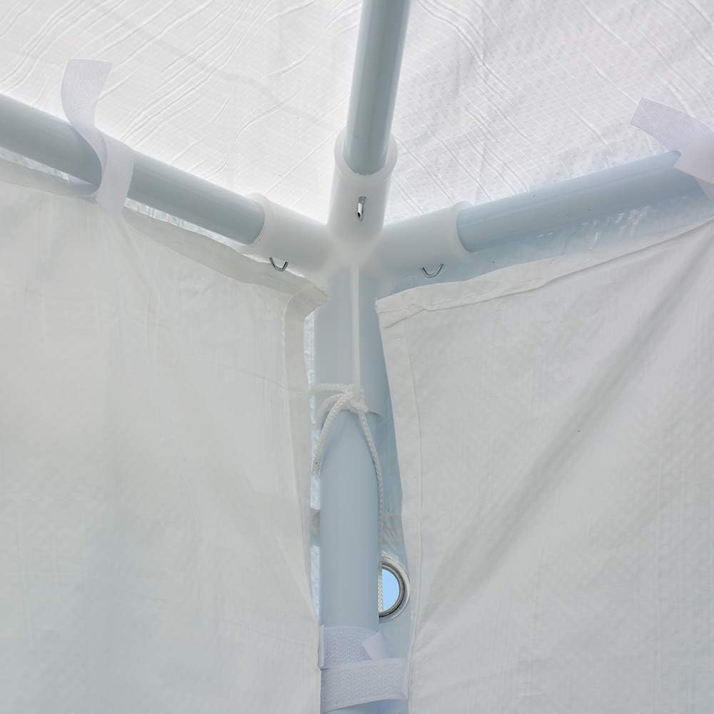 Carpa de PE para jardín, carpa de fiesta, 4.23 oz, impermeable, para exteriores, 9.8×9.8 ft9.8×19.7 ft9.8×29.5 ft (9.8×9.8 ft, blanco)