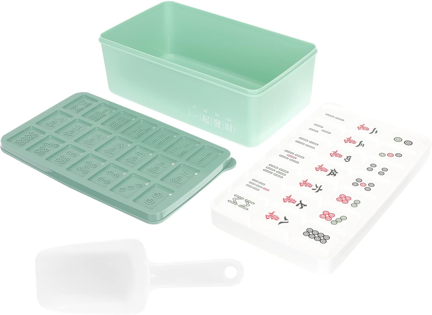 Zerodeko Bandeja de accesorios 1 juego Mahjong patrón bandeja de hielo cocina hielo hogar cubo de hielo whisky cubo de hielo cuadrado bandeja de