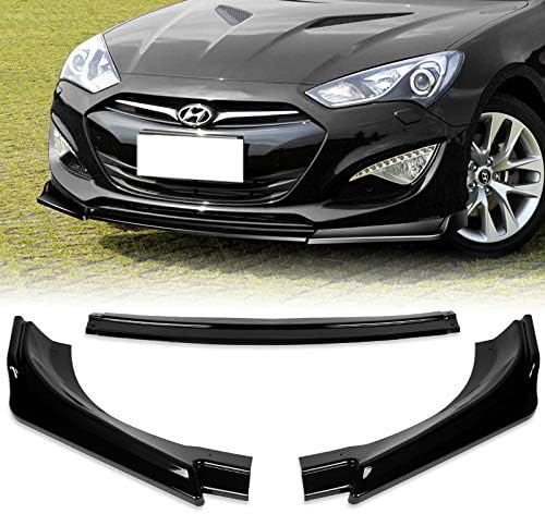 EPARTS JDM – Juego de alerón de 3 piezas para parachoques delantero, compatible con Hyundai Genesis Coupé 2013-2016 (pintado negro)