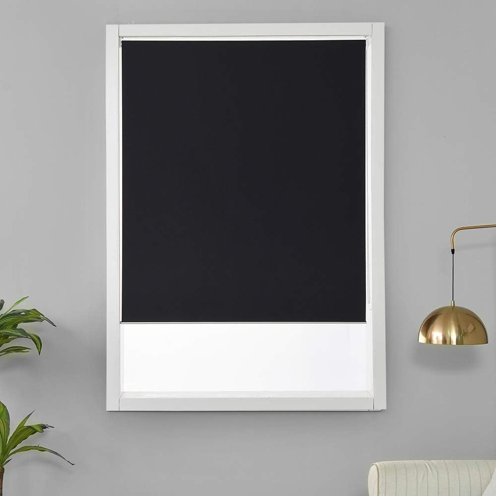 ALLBRIGHT – Persianas de vinilo enrollables clásicas para dormitorio. Bloquean la luz por completo