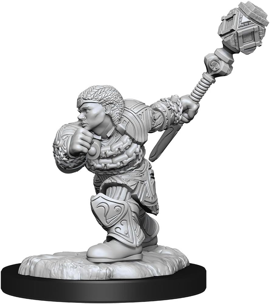 Magic the Gathering Miniaturas sin pintar luchador enano y clérigo enano