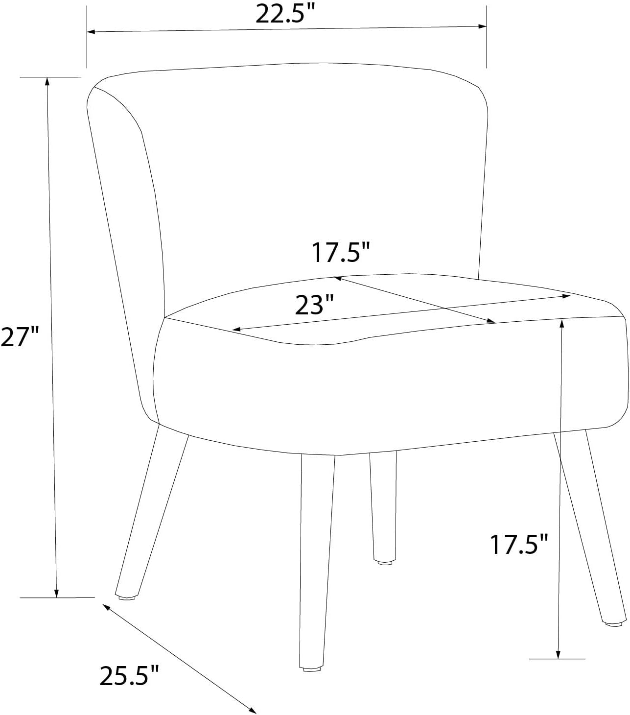 DHP Easton – Silla decorativa de piel sintética para niños con patas de madera natural, color rosa