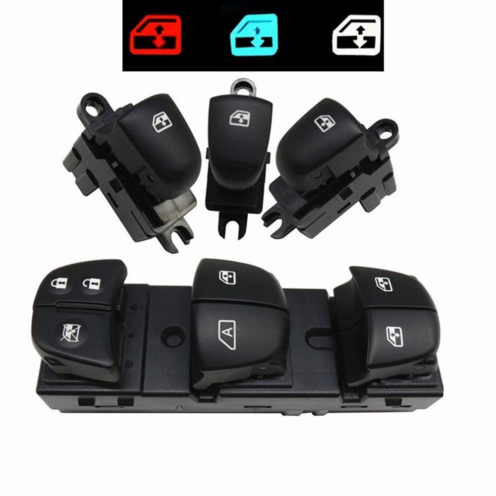 Power Window 1 Set4PCS RedWhiteIce Blue Light Compatible with Nissan Compatible with Qashqaifit for Altimafit for Sylphyfit for TiidaX-Trail Power