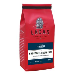 Lacas Coffee Company Café saborizado chocolate frambuesa grano entero 12oz Lacas Coffee Company Café saborizado chocolate frambuesa grano entero 12oz