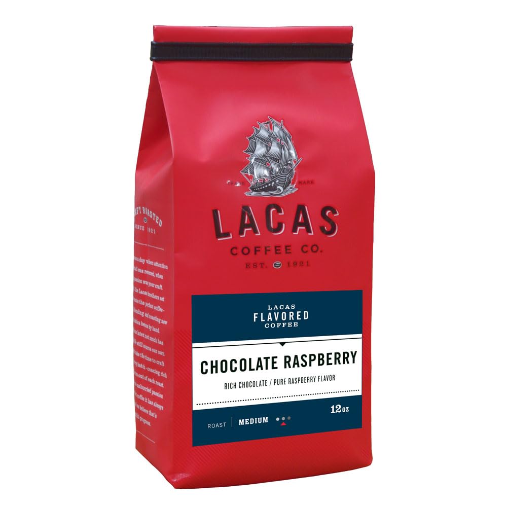 Lacas Coffee Company Café saborizado chocolate frambuesa grano entero 12oz