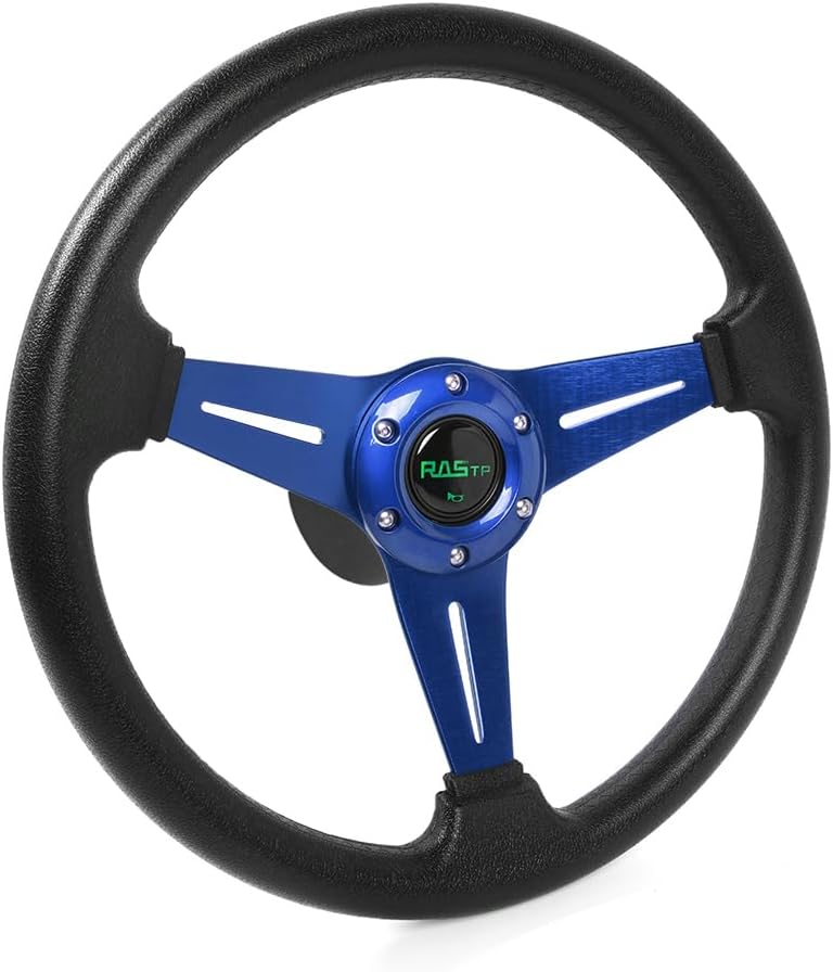 RASTP Volante de barco de 13.8 pulgadas con adaptador de volante marino de eje de 34 pulgadas para la mayoría de barcos marinos, barcos, yates,