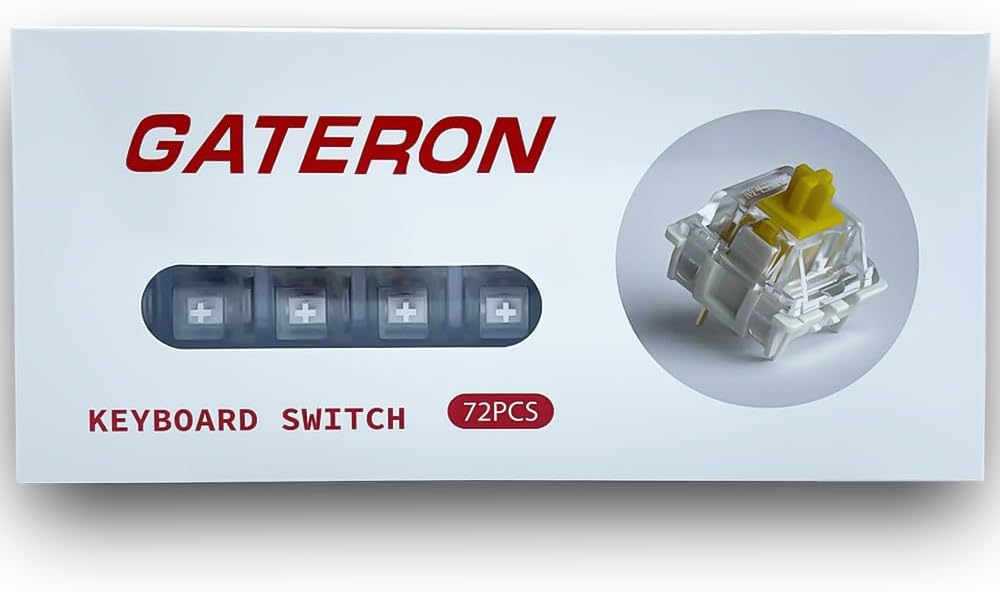 DRAOZA Gateron White Clear Pro Switches de 3 pines pre lubricados RGB G Clear Interruptores transparentes compatibles con teclado mecánico MX (72