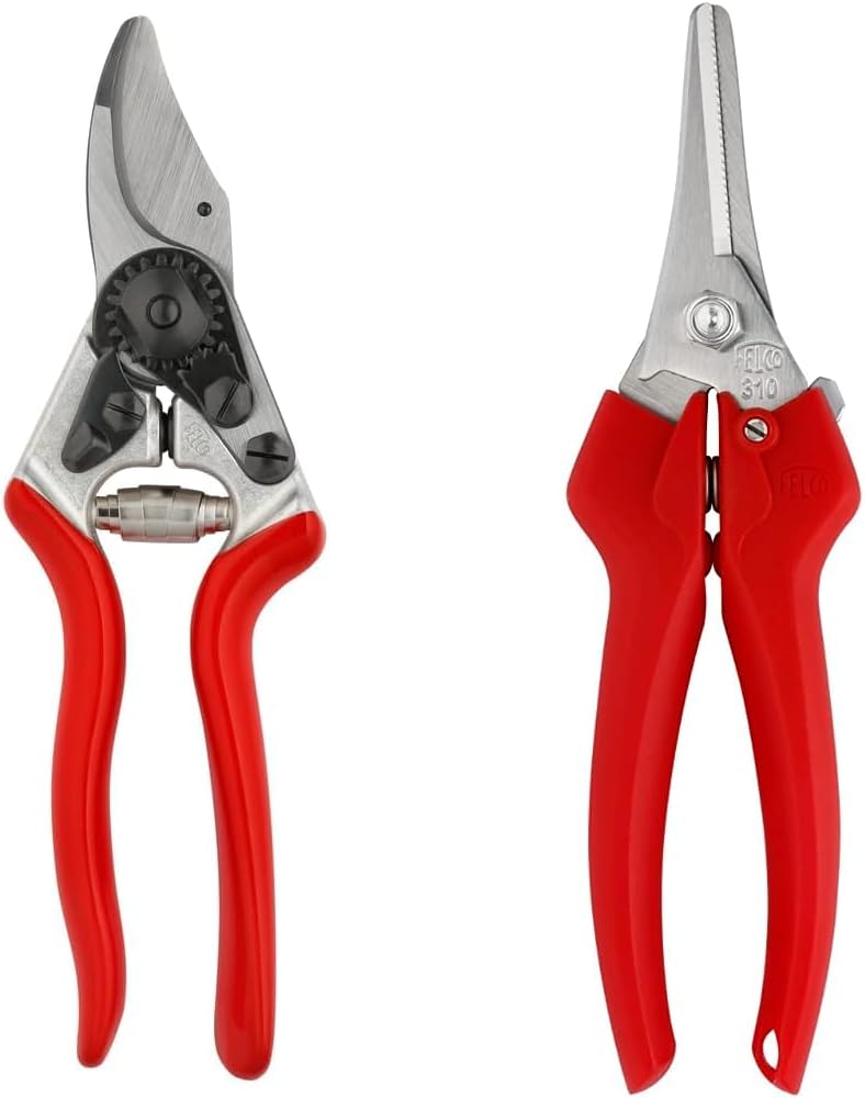Felco Tijeras de podar (F 6) y (F 310) – Podadoras de jardín con una sola mano de fabricación suiza de alto rendimiento