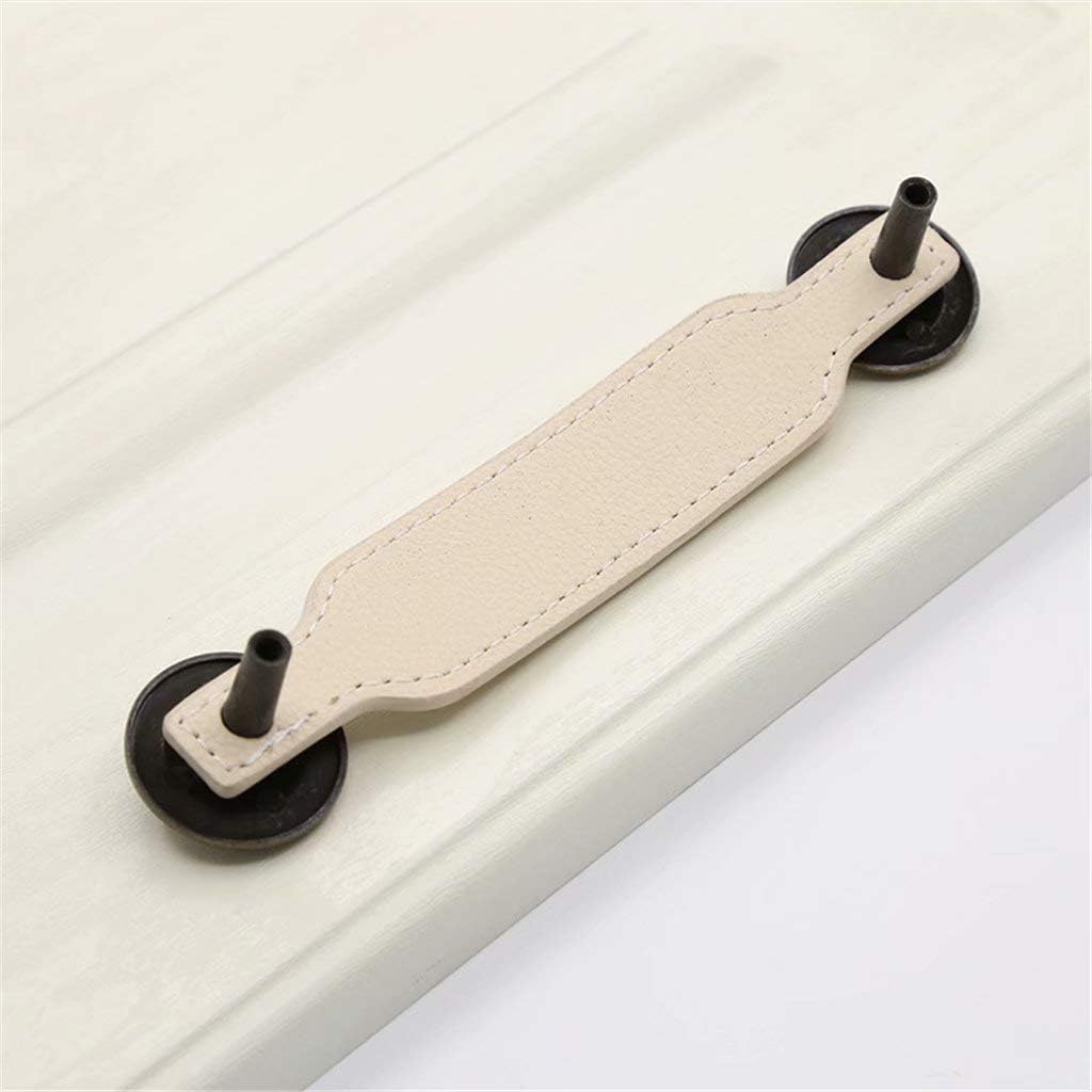 6 manijas de cuero blanco vintage para cajón, para maleta, armario, gabinete de vino, caja de madera, herrajes para muebles