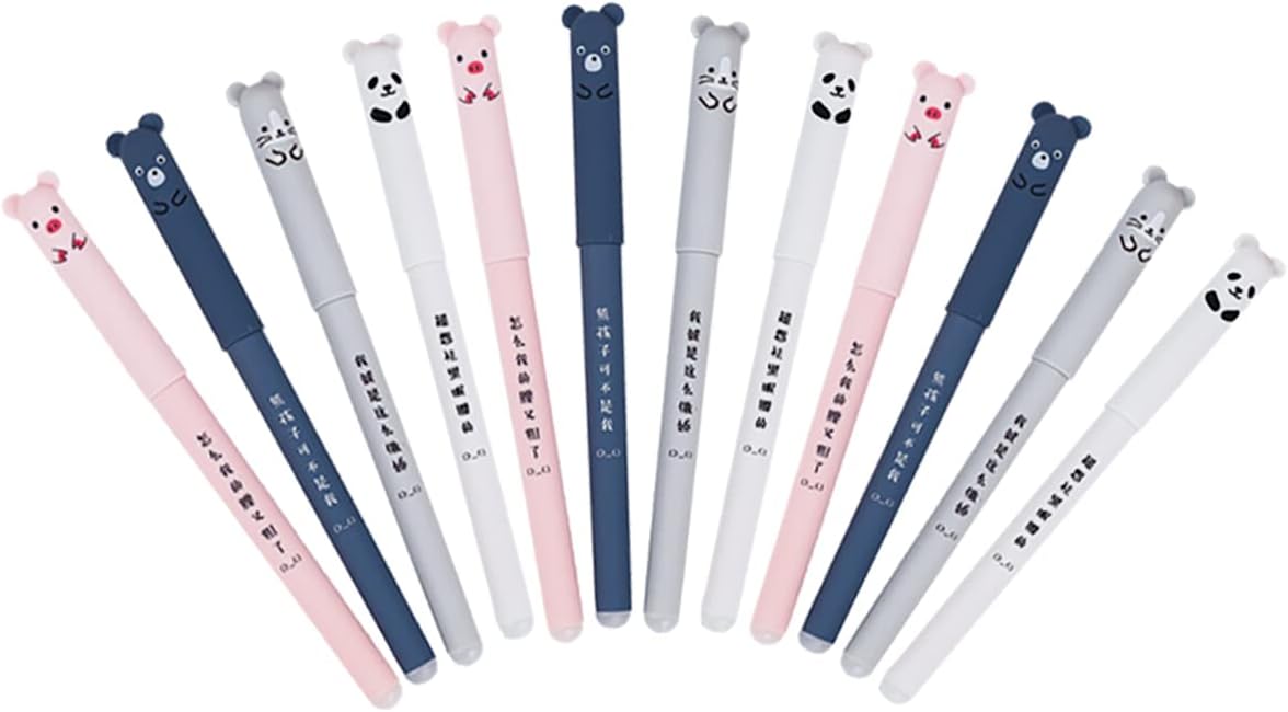 Kawaii – Bolígrafo de gel borrable con diseño de Kawaii suministros de oficina artículos de papelería regalos de 0014in tinta azul y negra 12 unidades azul Kawaii – Bolígrafo de gel borrable con diseño de Kawaii suministros de oficina artículos de papelería regalos de 0014in tinta azul y negra 12 unidades azul