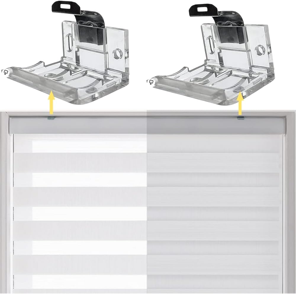 6 piezas de soporte de sombra inalámbrico, soporte de montaje con clip de metal, mini clips de soporte de montaje para persianas plisadas de PVC de