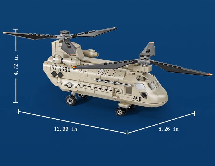 CH-47 Chinook Transport Helicopter Military Army Aircraft Building Blocks Sets451 Pieces Gift for Adults and Kids