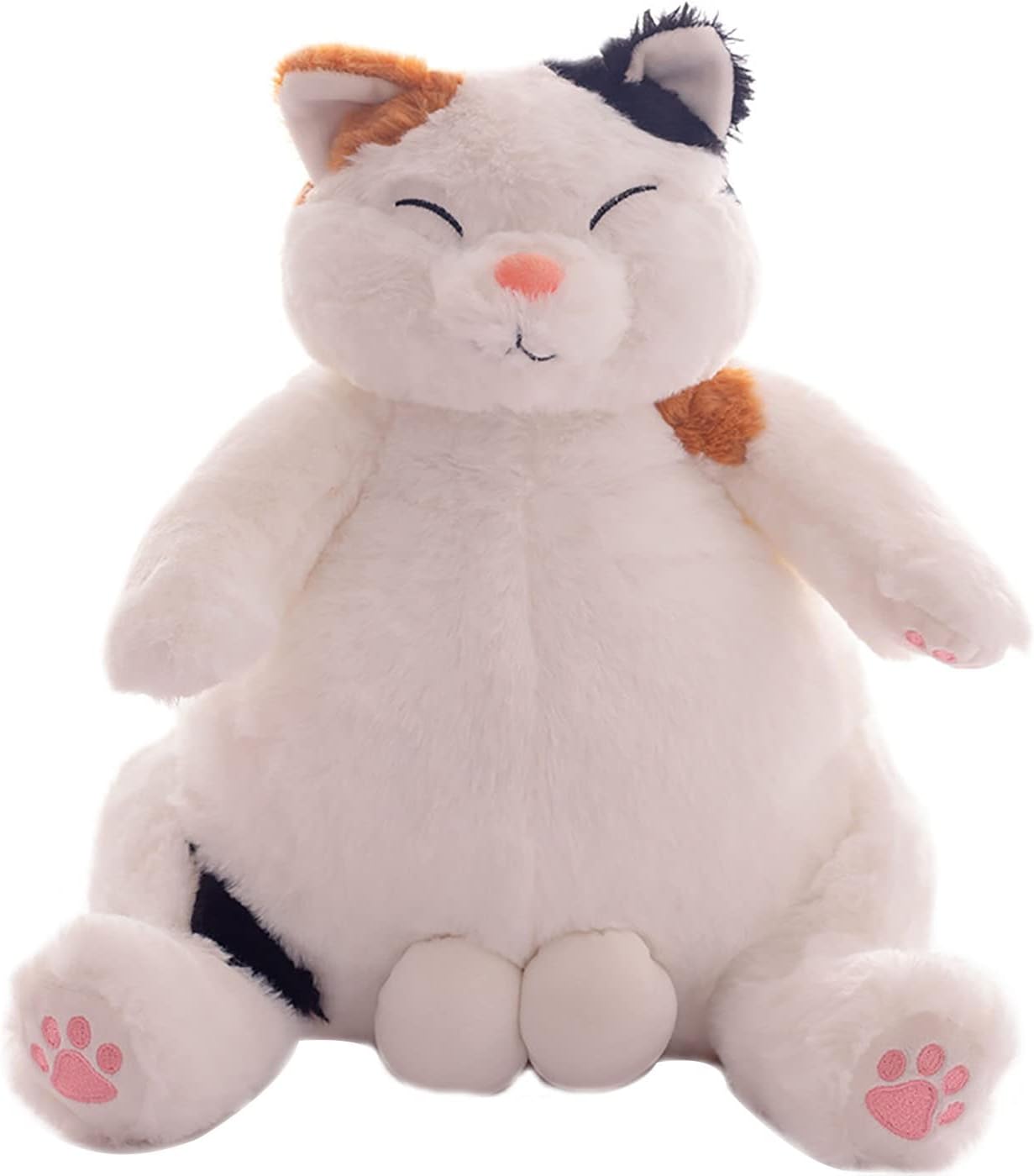 Almohada de peluche de gato japonés perezoso, peluche de gato con bolas, lindo muñeco de peluche de gato de dibujos animados, regalos de fiesta de
