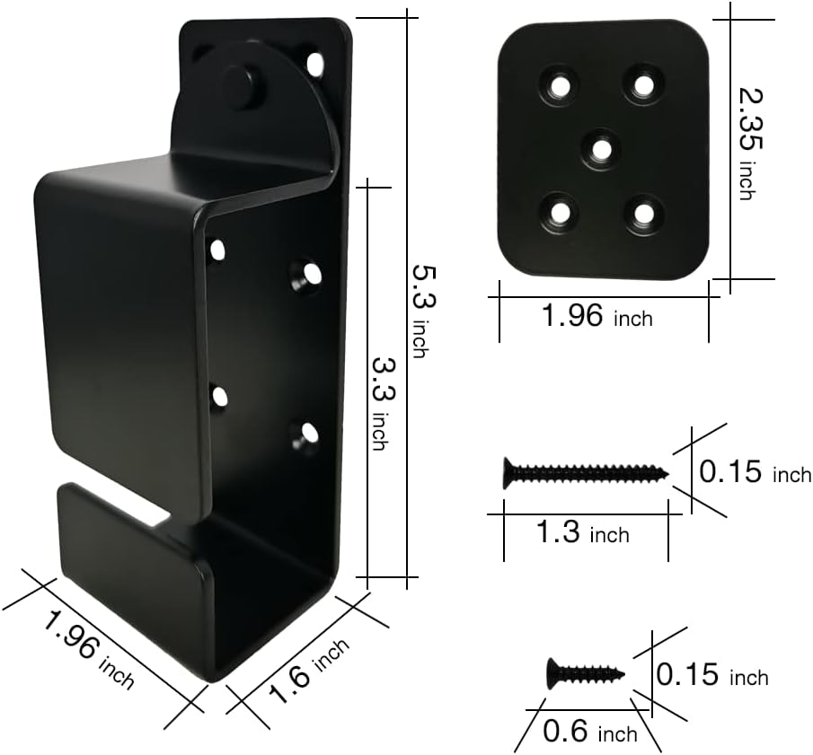 SADIELIFE Soportes de barricada de puerta (2 unidades), soporte giratorio cerrado en forma de U resistente para refuerzo de madera de 1.5 x 3