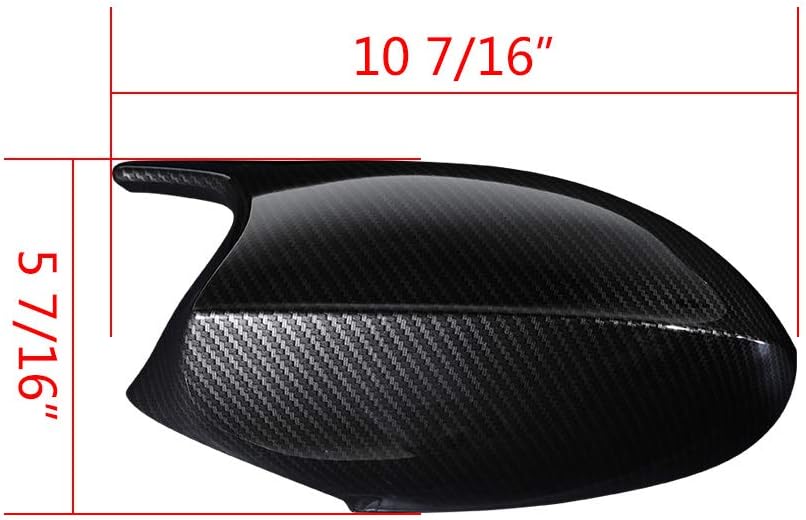 LH RH – Rejilla frontal superior negra mate para riñón + 2 cubiertas de fibra de carbono para espejo lateral compatible con 06-10 E92 Coupe 2D 07-10