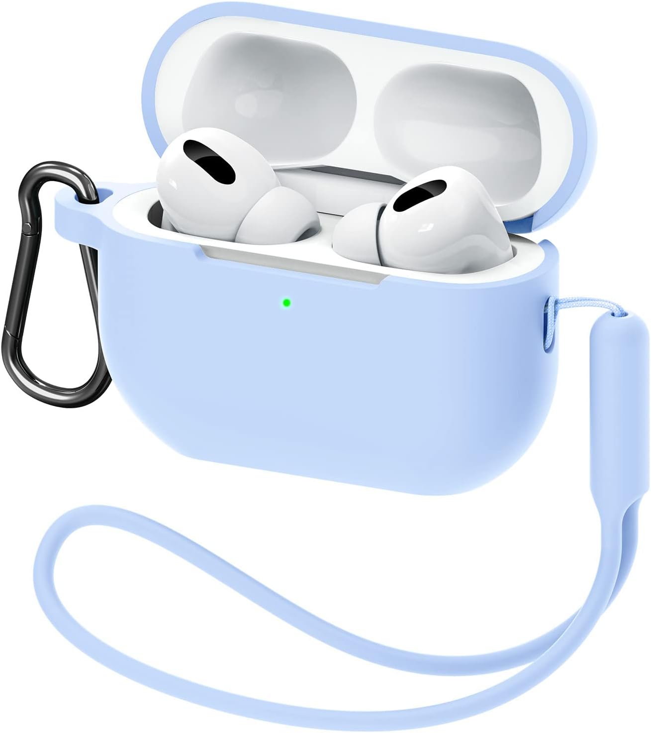 MATEPROX Funda para AirPods Pro 2 con llaverocorrea de mano, AirPods Pro de 2 generación 2022 protectora de silicona a prueba de golpes, compatible