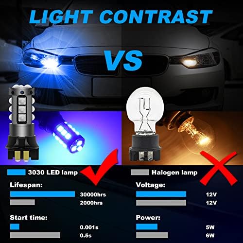 Bombilla LED blanca PW24W sin errores, ACDC 9-30V 1200LM PWY24W 12181NA 12174 12182 LED DRL luz de estacionamiento diurna luz de señal de giro para