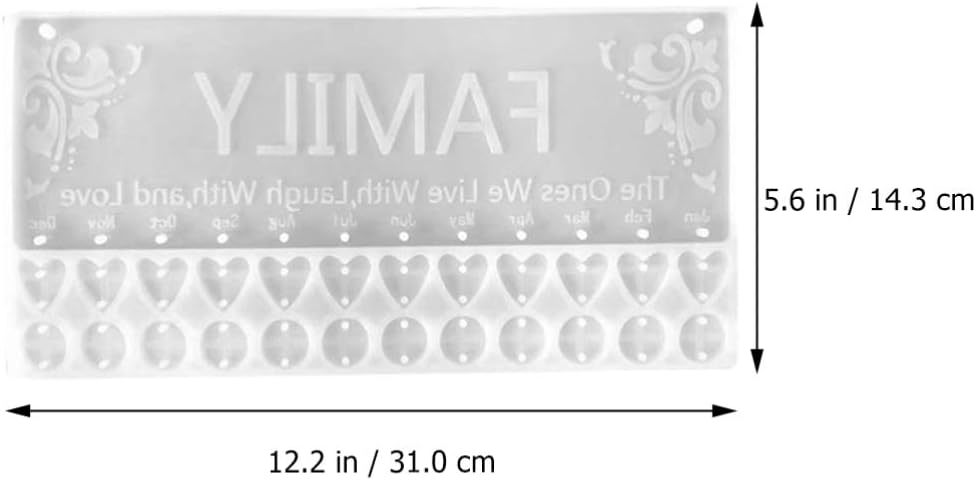 Moldes de resina familiar DIY para recordatorios de cumpleaños familiares, molde para colgar en forma de corazón redondo, molde de resina epoxi de