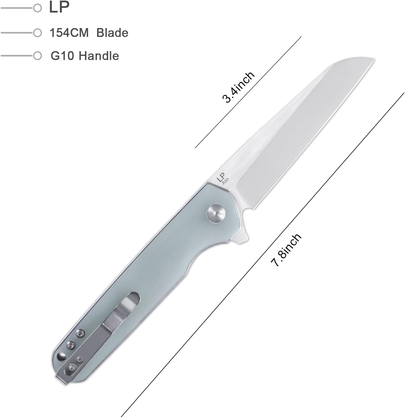 Kizer LP EDC Cuchillo de bolsillo G10 Mango 154CM Cuchillo plegable de acero, Flipper Herramientas al aire libre V3610C2