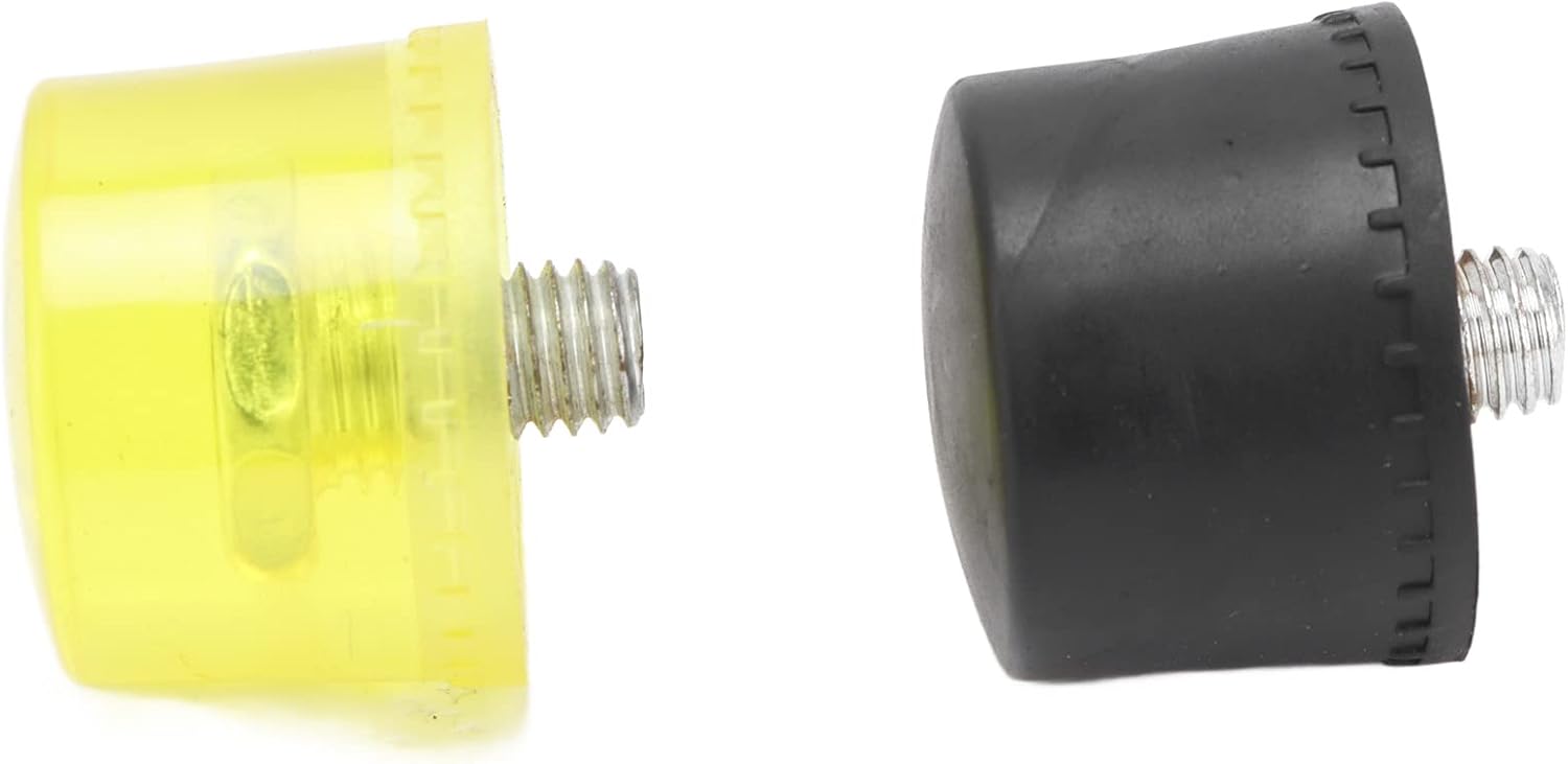Juego de 4 puntas de cabeza de mazo de plástico amarillo y negro, para manualidades de cuero, madera, instalación de suelos (25 mm)