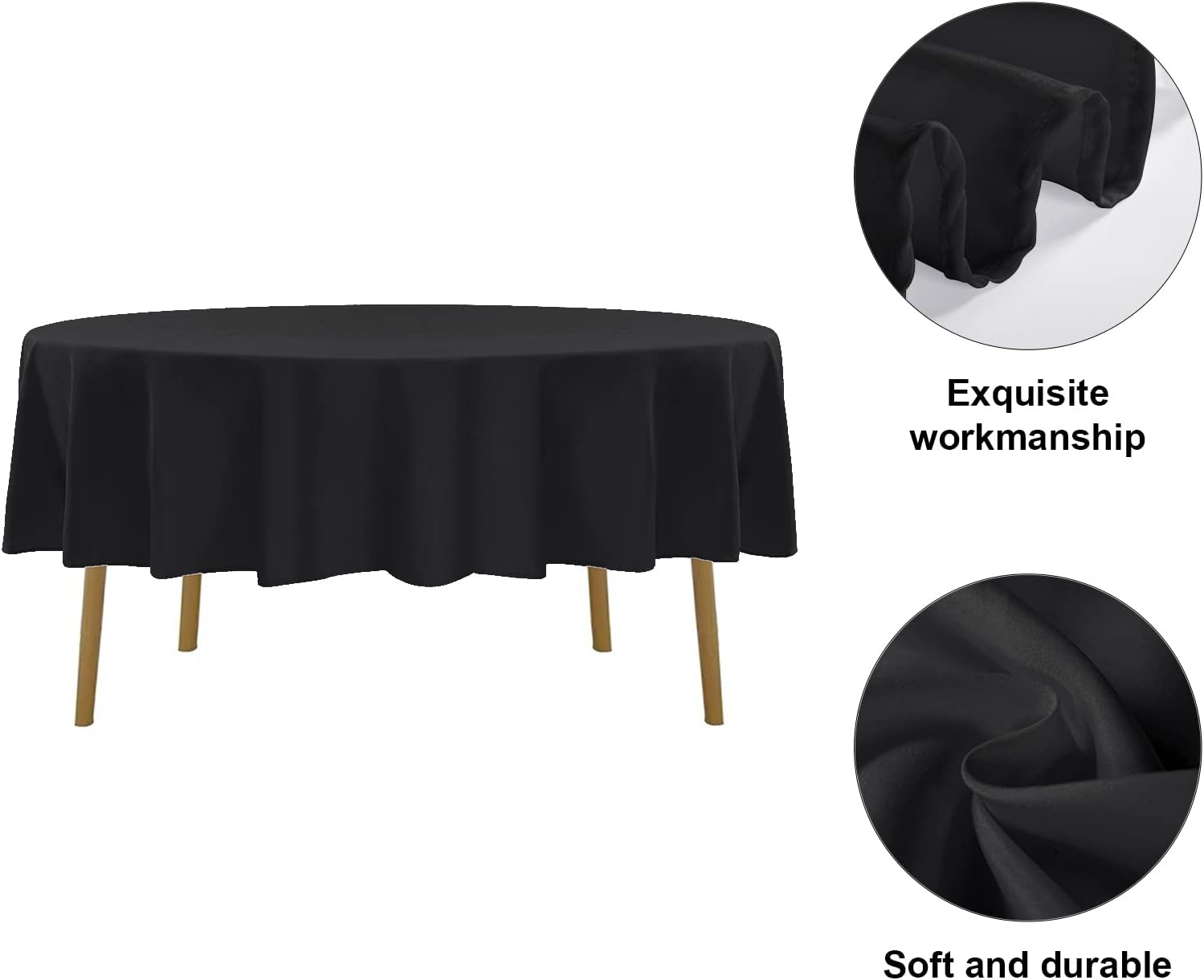 Mantel redondo de 70 pulgadas, resistente a las manchas y a las arrugas, lavable, mantel de tela decorativa para mesa de comedor, fiestas de bufé y