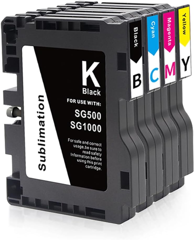 Aomya Tinta de sublimación SG500 SG1000 compatible con impresoras Sawgrass Virtuoso SG500 SG1000 (paquete de 4, negro, cian, magenta, amarillo