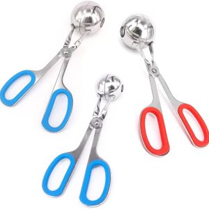 Juego de 3 pelotas de acero inoxidable para hacer bolitas de carne antiadherentes, para hacer bolitas de hielo para cake pop, cuchara de helado, Juego de 3 pelotas de acero inoxidable para hacer bolitas de carne antiadherentes, para hacer bolitas de hielo para cake pop, cuchara de helado,