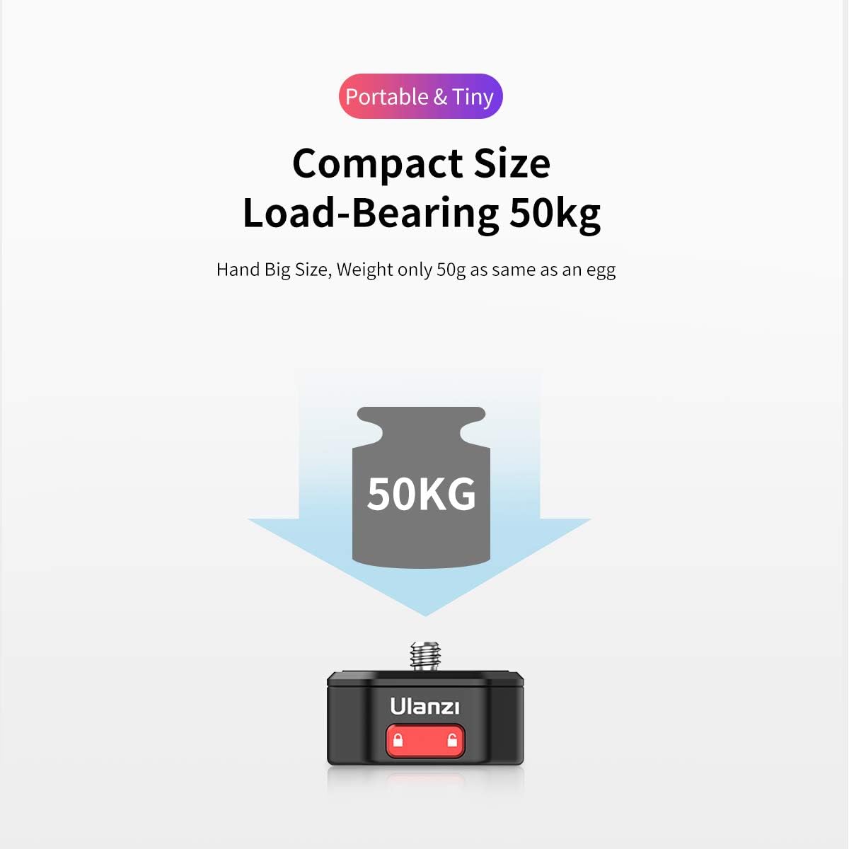 Ulanzi Claw Adaptador de montaje de cámara QR para trípode de placa de liberación rápida, kit de configuración rápida con tornillo de 6.35 mm para
