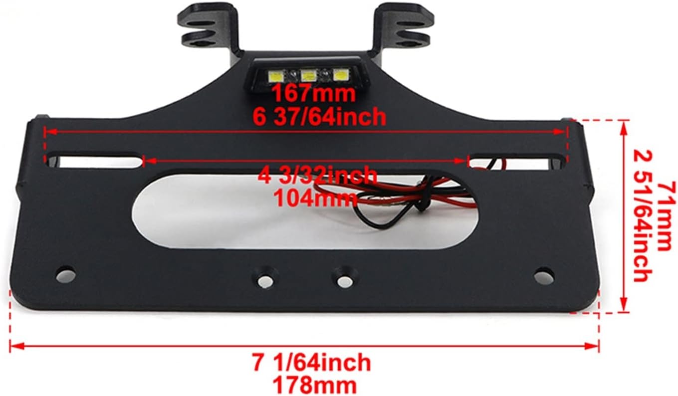 Motorcycle Rear Tail Tidy License Plate Holder Bracket Fender Eliminator Kit Compatible With Yamaha MT-07 2021-2023 YZF R7 2021-2023