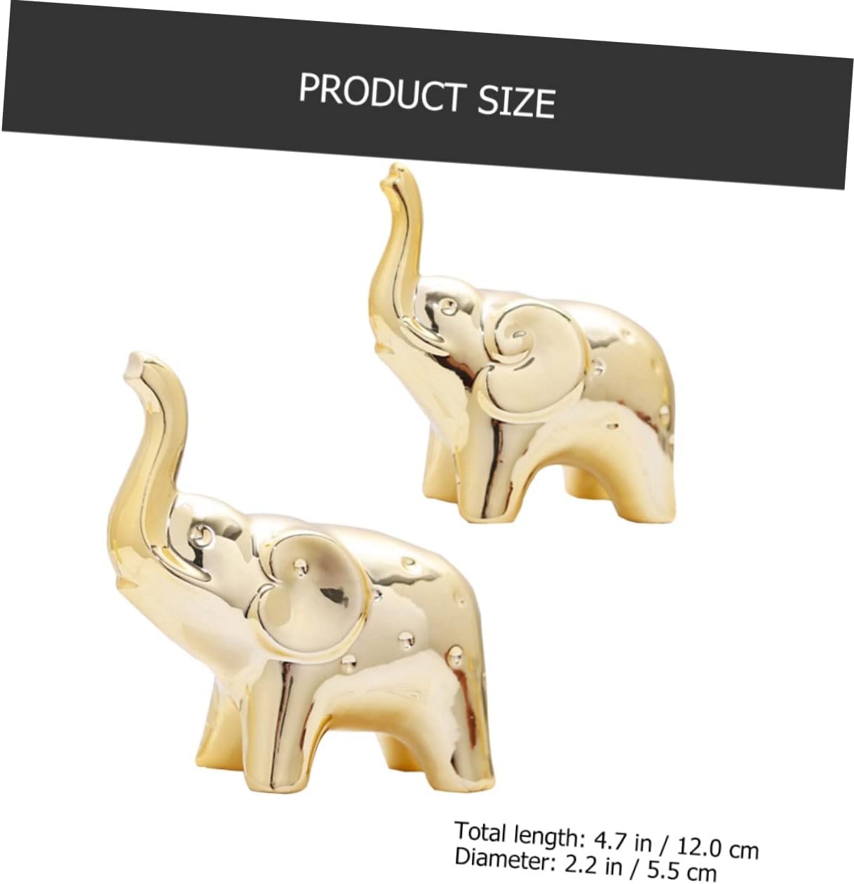 Abaodam 6 piezas de elefante bebé chapado en oro adorno elefante miniatura riqueza suerte estatua jardín elefante estatua fantasma elefante salvaje
