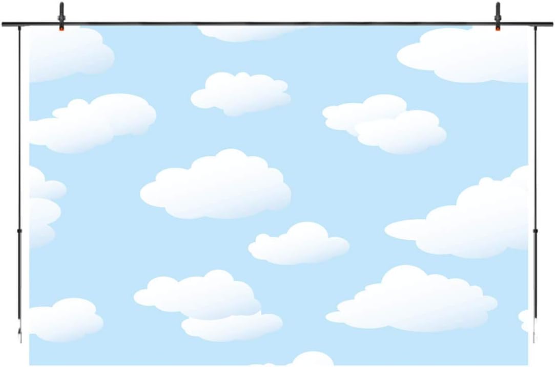 Telón de fondo de nube blanca cielo azul para fiesta de cumpleaños, fondo de fotografía para niños, accesorios de estudio de fotografía de 8 x 6 pies