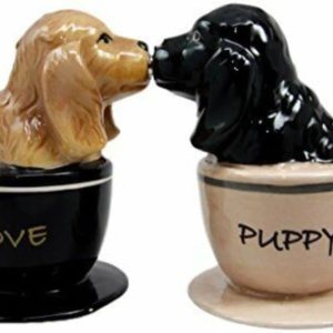 Cocker Spaniel Puppy Love – Juego de saleros magnéticos de cerámica Cocker Spaniel Puppy Love – Juego de saleros magnéticos de cerámica