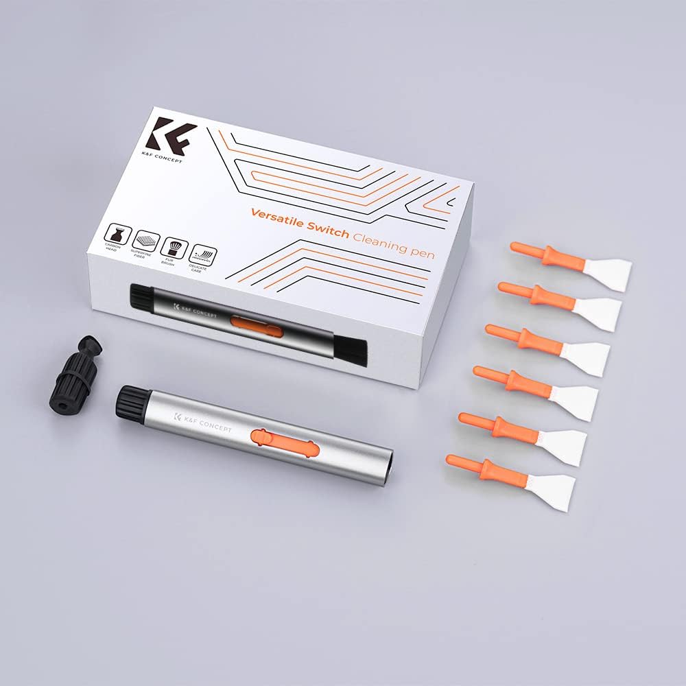 K&F Concept Kit de pluma de limpieza de lentes para sensores APS-C CMOS y CCD, lápiz limpiador de lentes con 6* varillas de limpieza con sensor