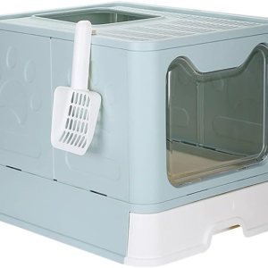 Caja de arena para gatos, bandeja de arena grande para gatos, cajas de arena plegables que viene con cuchara de arena para gatos (verde) Caja de arena para gatos, bandeja de arena grande para gatos, cajas de arena plegables que viene con cuchara de arena para gatos (verde)