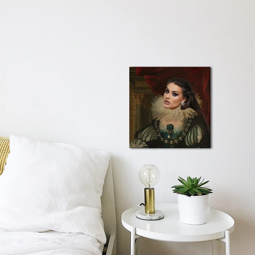 YUNBABA Lienzo personalizado impreso retrato real personalizado de la foto renacentista de mascotas, pintura al óleo vintage, arte de reina, retrato