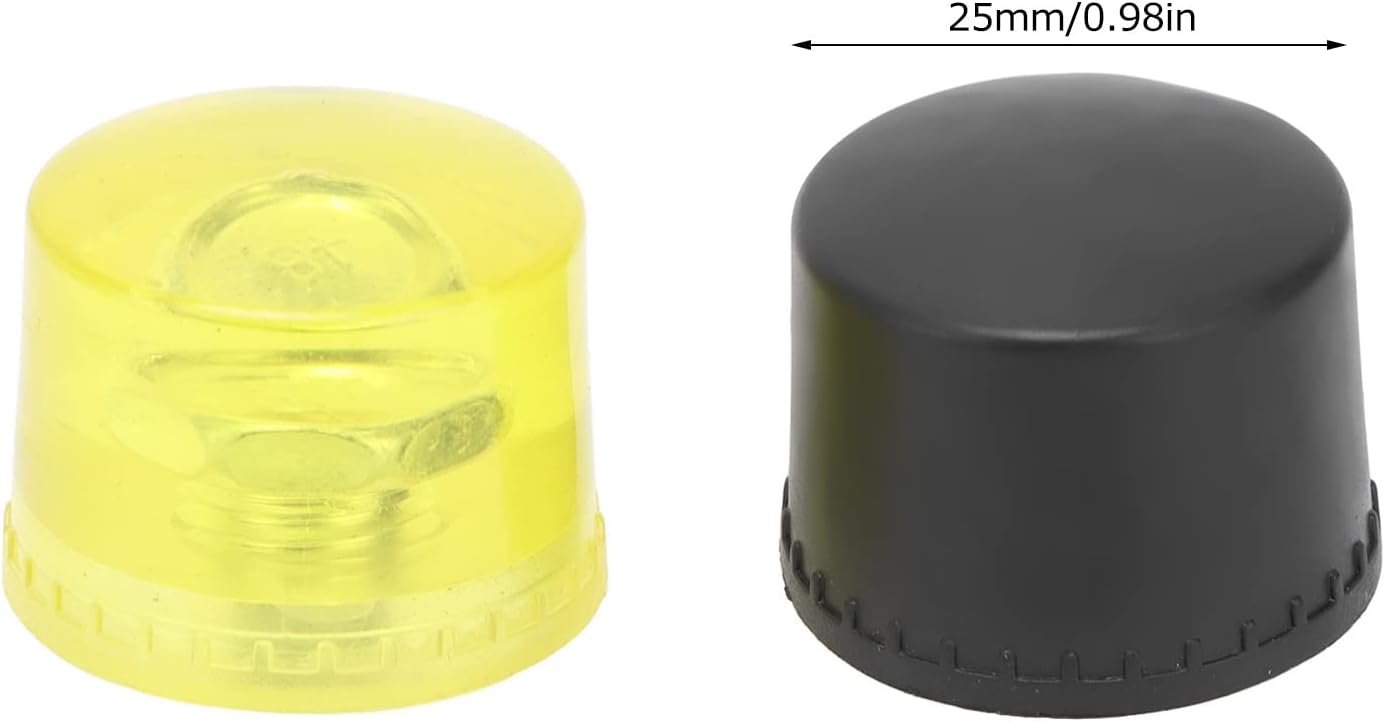 Juego de 4 puntas de cabeza de mazo de plástico amarillo y negro, para manualidades de cuero, madera, instalación de suelos (25 mm)