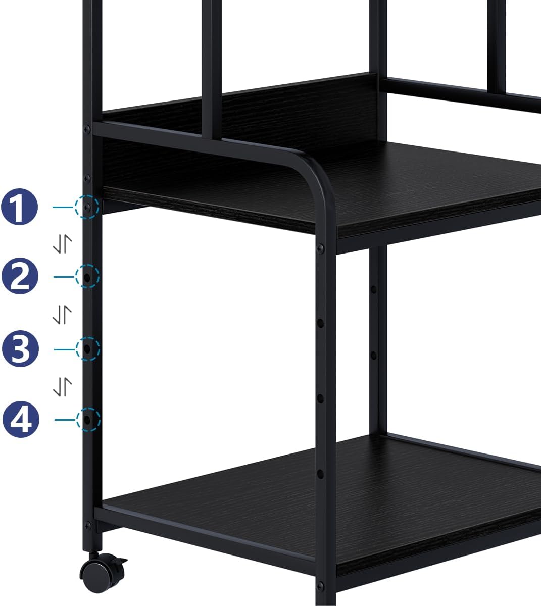 Printer Stand with Storage Shelf,3 Tier Printer Cart with Wheels,Mobile Printer Table for Home Office,Stands for Printer Heat Press Scanner