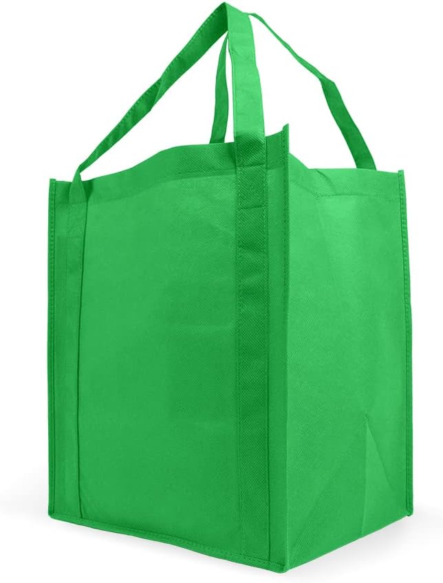 Bolsa para compras reutilizable grande, paquete de 10, Verde Kelly