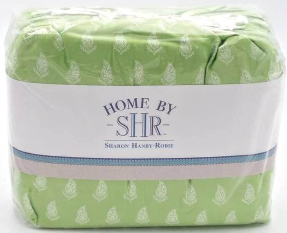 Home by SHR – Juego de sábanas de 4 piezas, 100% algodón, estampado de cachemira, tamaño individual, diseño de cachemira (verde)