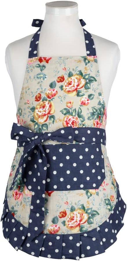 NEOVIVA Delantales de cocina para niñas pequeñas con bolsillos, adorables delantales de algodón para niñas pequeñas