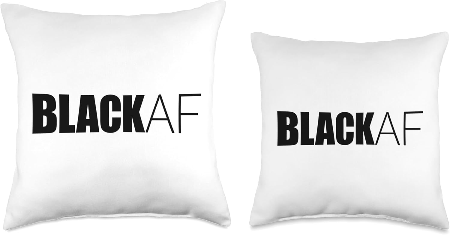 Black AF BLACKAF African American Pride History Month Throw Pillow, 16×16, Multicolor