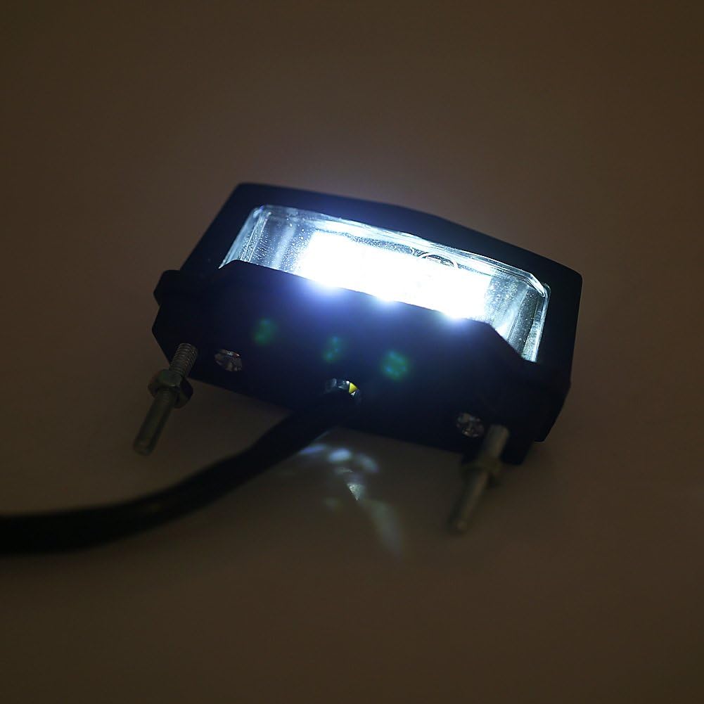 Luz de matrícula LED de 6k, 12 V, luz universal para placa de matrícula de motocicleta, luz LED trasera de freno trasero, lámpara de montaje de