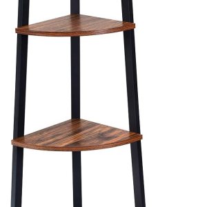 Giantex Estantería esquinera industrial multiusos de 4 niveles, estante de almacenamiento para el hogar u oficina, soporte de madera para plantas Giantex Estantería esquinera industrial multiusos de 4 niveles, estante de almacenamiento para el hogar u oficina, soporte de madera para plantas