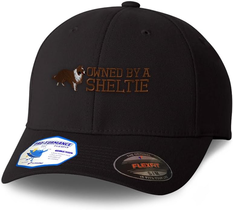 Sombreros Flexfit personalizados para hombres y mujeres propiedad de Shetland Sheltie Sheepdog Bordado Perros Sombrero Papá Gorra de béisbol