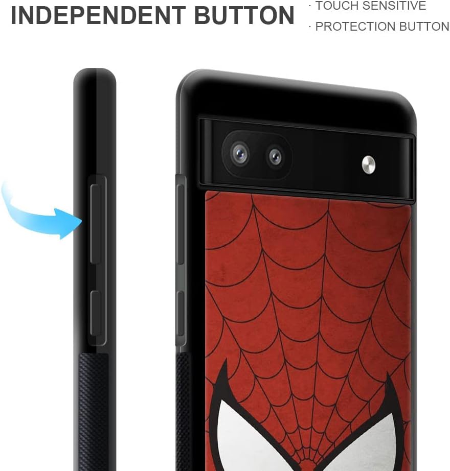 Funda compatible con funda para Google Pixel 6A, Hero Man 003 de lujo para anticaídas y a prueba de golpes para niña y niño, funda de teléfono móvil
