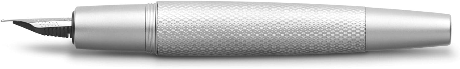 Faber-Castell E-motion EF – Pluma estilográfica, color plata pura